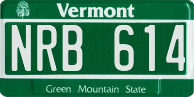 VT license plate NRB614