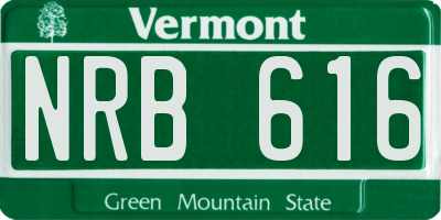 VT license plate NRB616