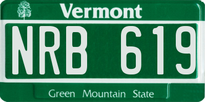 VT license plate NRB619