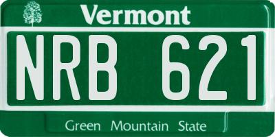 VT license plate NRB621
