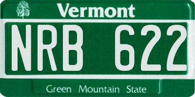 VT license plate NRB622