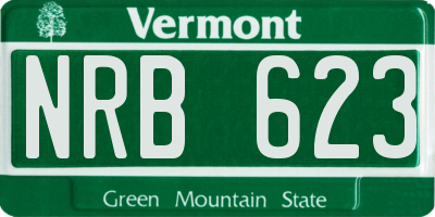 VT license plate NRB623
