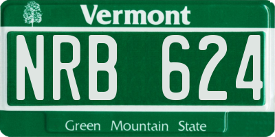VT license plate NRB624
