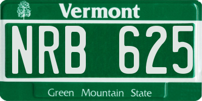 VT license plate NRB625