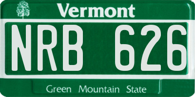 VT license plate NRB626