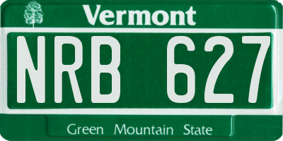 VT license plate NRB627