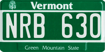VT license plate NRB630