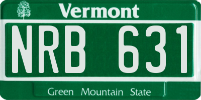 VT license plate NRB631