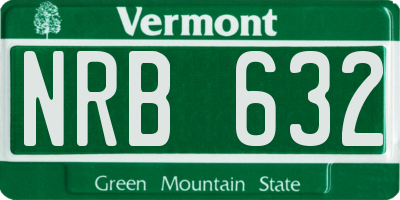 VT license plate NRB632