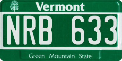 VT license plate NRB633