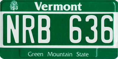 VT license plate NRB636