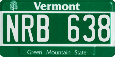 VT license plate NRB638