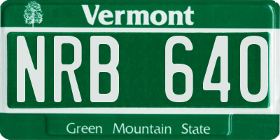 VT license plate NRB640