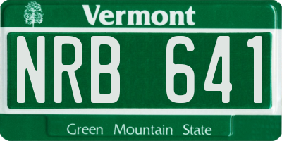 VT license plate NRB641