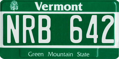 VT license plate NRB642