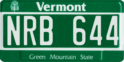 VT license plate NRB644