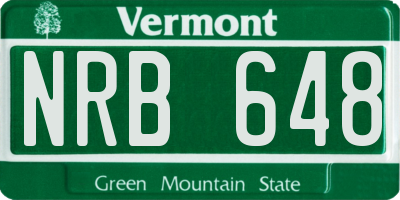 VT license plate NRB648