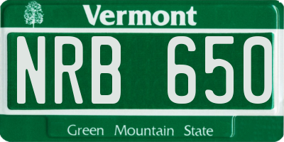 VT license plate NRB650
