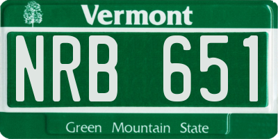 VT license plate NRB651