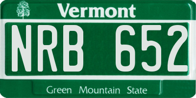 VT license plate NRB652