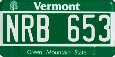 VT license plate NRB653