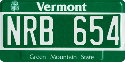 VT license plate NRB654