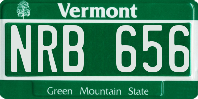 VT license plate NRB656