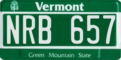 VT license plate NRB657