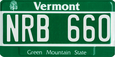 VT license plate NRB660