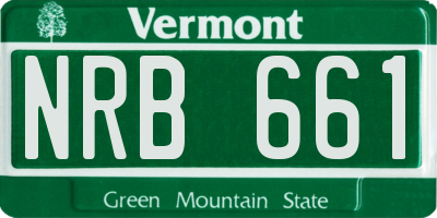 VT license plate NRB661