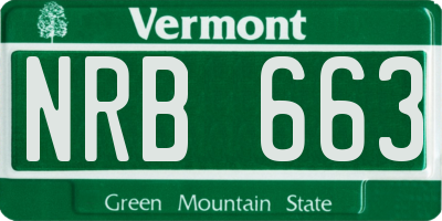 VT license plate NRB663