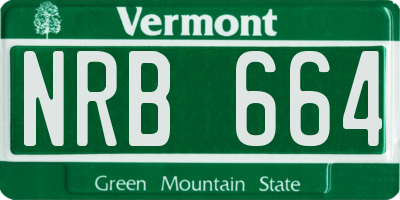 VT license plate NRB664