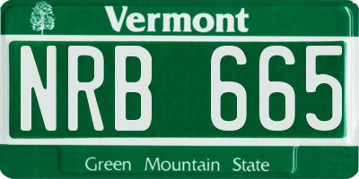 VT license plate NRB665