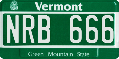 VT license plate NRB666