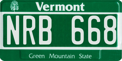 VT license plate NRB668