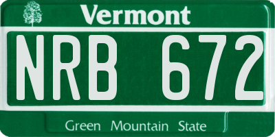 VT license plate NRB672