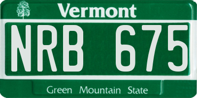VT license plate NRB675