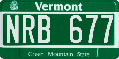 VT license plate NRB677
