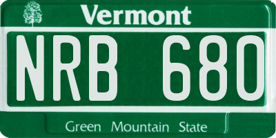 VT license plate NRB680