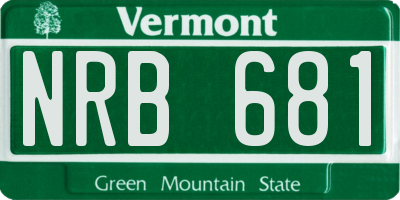 VT license plate NRB681