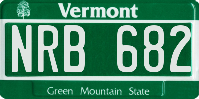VT license plate NRB682