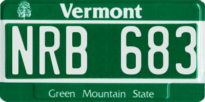 VT license plate NRB683
