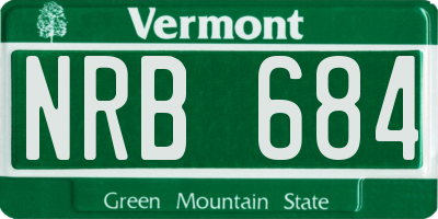 VT license plate NRB684