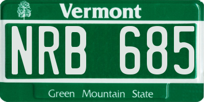 VT license plate NRB685