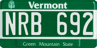 VT license plate NRB692