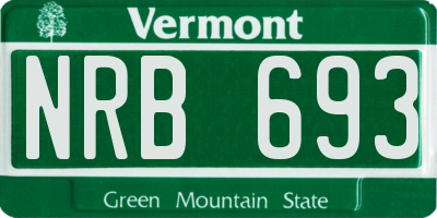 VT license plate NRB693
