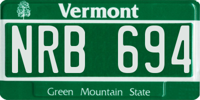 VT license plate NRB694