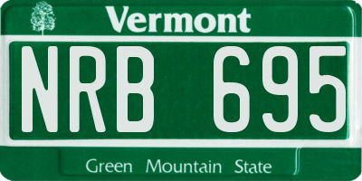 VT license plate NRB695
