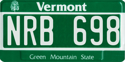 VT license plate NRB698