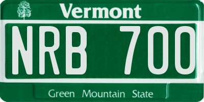 VT license plate NRB700
